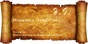 Hovanecz Izméne névjegykártya